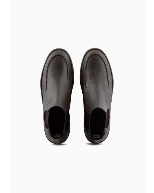Giorgio Armani Brown Deerskin Ankle Boots for men