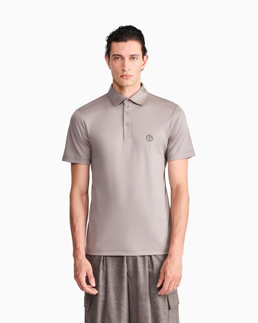 Giorgio Armani Gray Interlock Polo for men