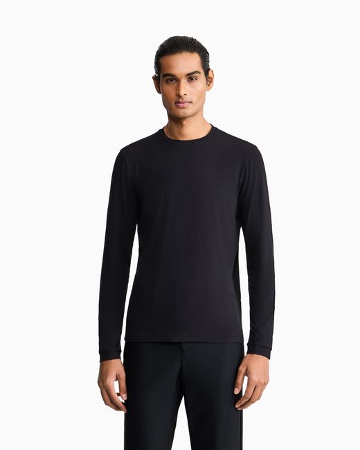 Giorgio Armani Blue Long Sleeve Jumper for men