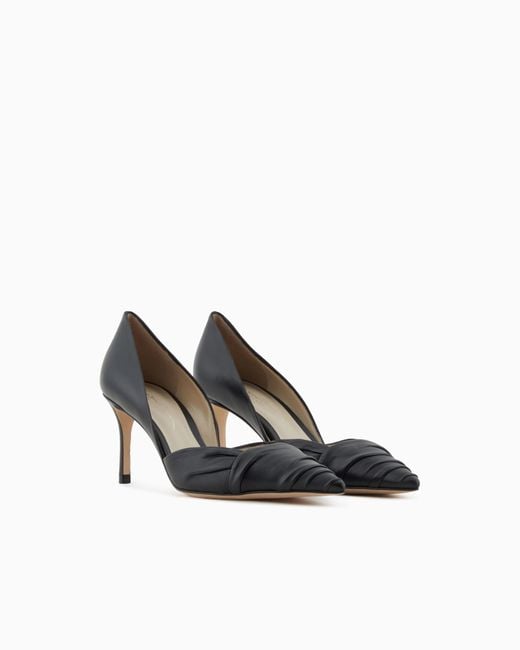Giorgio Armani White Nappa Leather Court Shoes