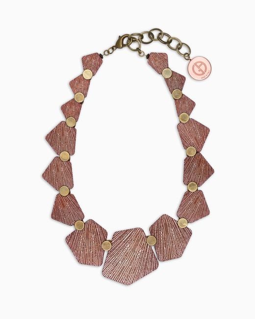 Giorgio Armani Pink Resin And Metal Choker Necklace
