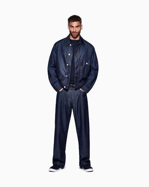 Giorgio Armani Blue Five-Pocket Trousers for men