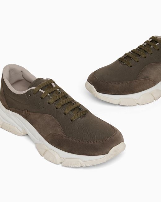 Giorgio Armani White Suede Sneakers for men