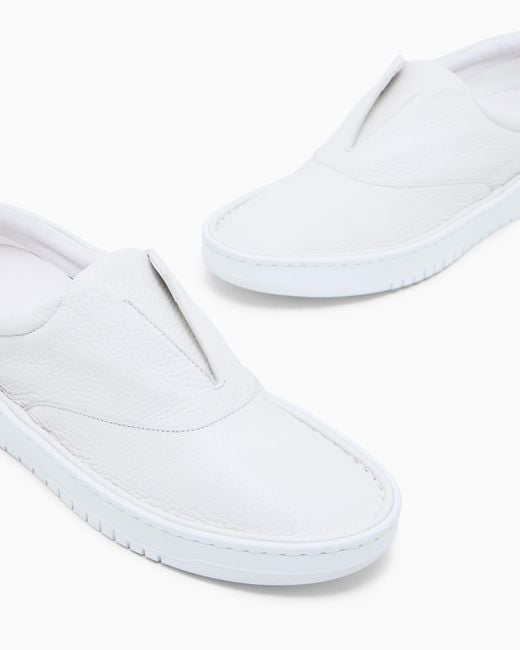 Giorgio Armani White Deerskin Slip-Ons for men