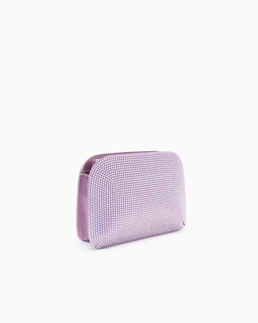 Giorgio Armani Purple La Prima Satin And Opal Rhinestone Clutch Bag