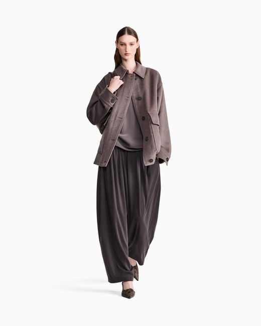 Giorgio Armani Purple Slim-Fit Bias-Cut Blouse