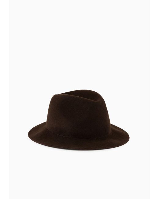 Giorgio Armani Brown Wool Hat for men
