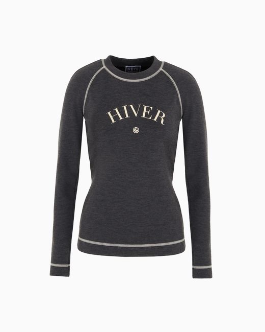 Giorgio Armani Black Neve Double-Wool And Nylon Jersey Crew-Neck Jumper