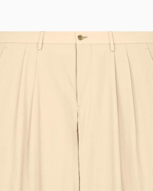 Giorgio Armani Natural Armani/Archivio Double-Pleat Trousers for men