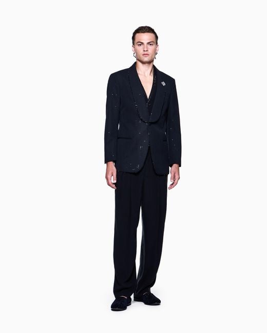 Giorgio Armani Blue Single-Breasted Waistcoat for men