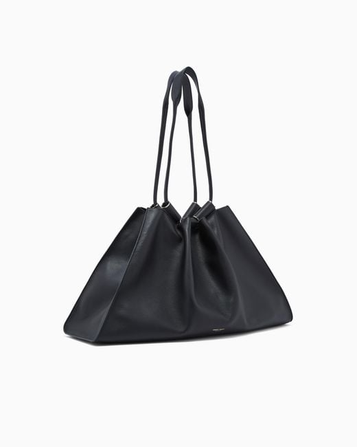 Giorgio Armani Black Large Nappa Leather Shopper