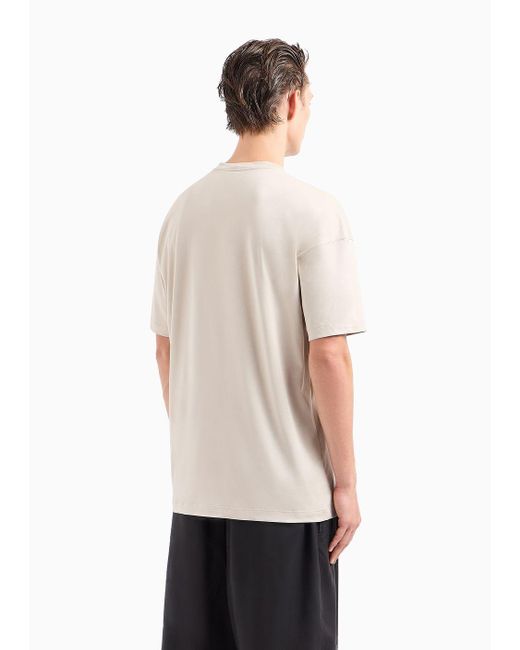 T-shirt Girocollo In Jersey Di Cotone Biologico Asv di Giorgio Armani in White da Uomo