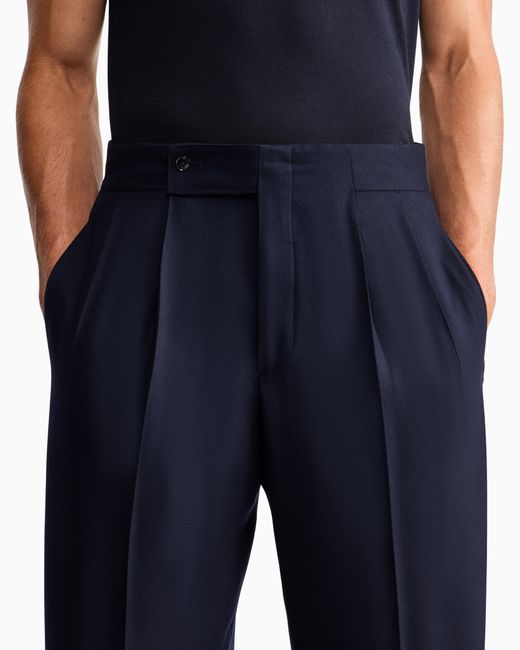 Giorgio Armani Blue Trousers Oversized Fit for men