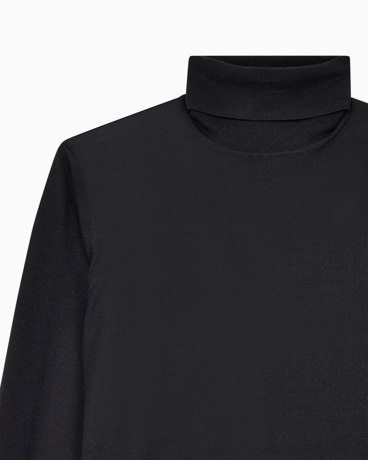Giorgio Armani Black Cashmere Mock-Neck Jumper for men