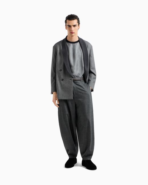 Giorgio Armani Gray Silk Twill T-Shirt Shirt for men