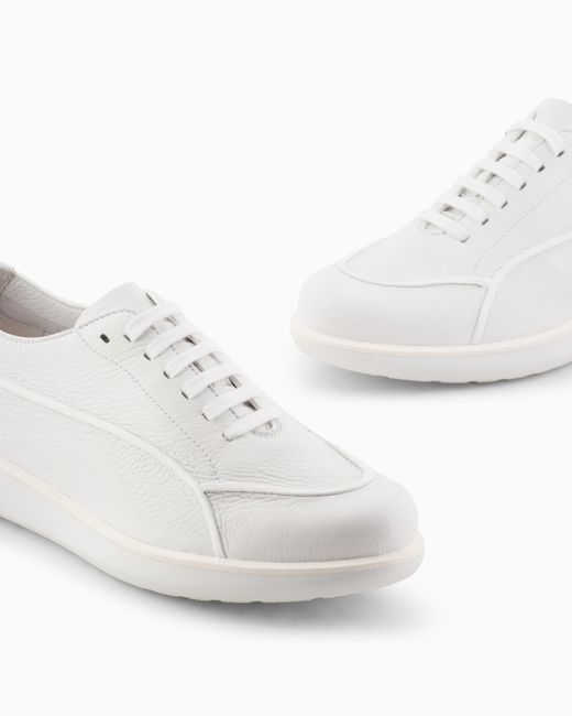 Giorgio Armani Sneaker Icon Aus Hirschleder in White für Herren