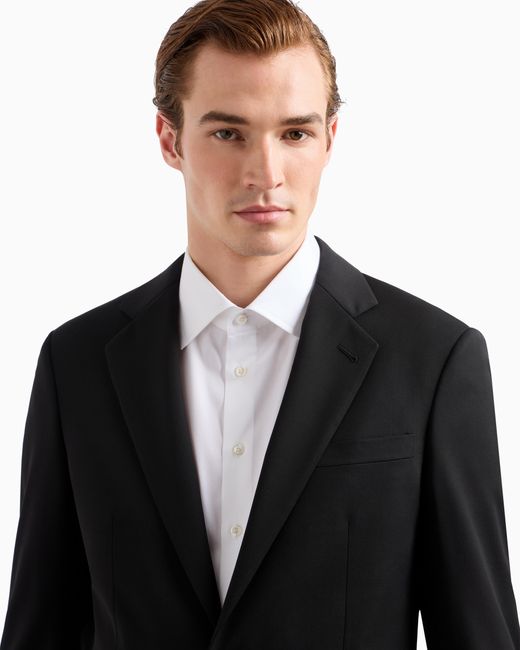 Giorgio Armani Einreihiger Anzug Der Soho-Linie Aus Wolltwill in Black für Herren