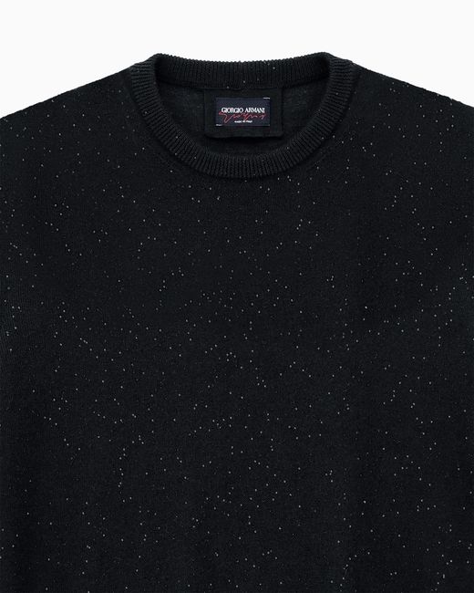 Giorgio Armani Black Oversized Sweater Giorgio's Cashmere And Silk Reverse Stitch for men