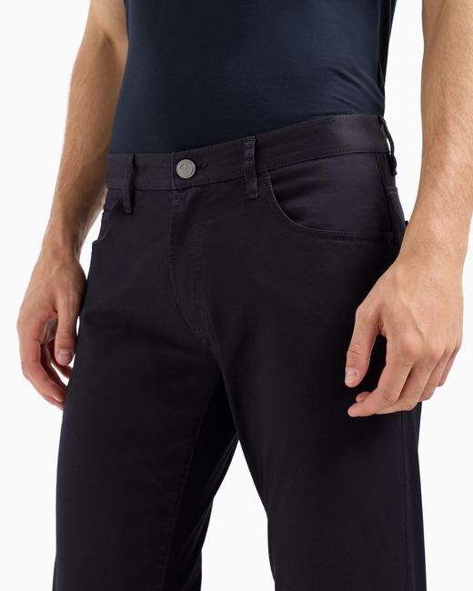 Giorgio Armani Blue Regular-Fit, Five-Pocket Trousers for men