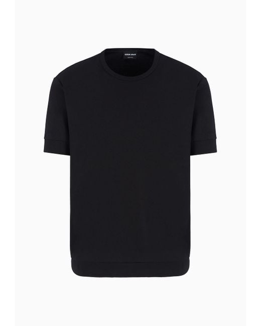 Giorgio Armani Asv T-shirt Mit Rundhalsausschnitt Aus Bio-baumwolljersey in Black für Herren
