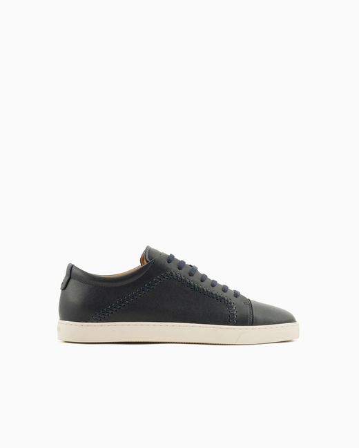 Giorgio Armani Sneaker Aus Nappaleder in Blue für Herren