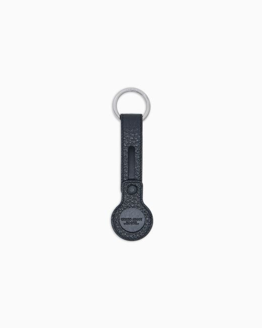 Giorgio Armani White Airtag Keyring for men