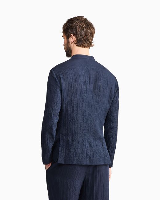 Giorgio Armani Blue Single-Breasted Jacket for men