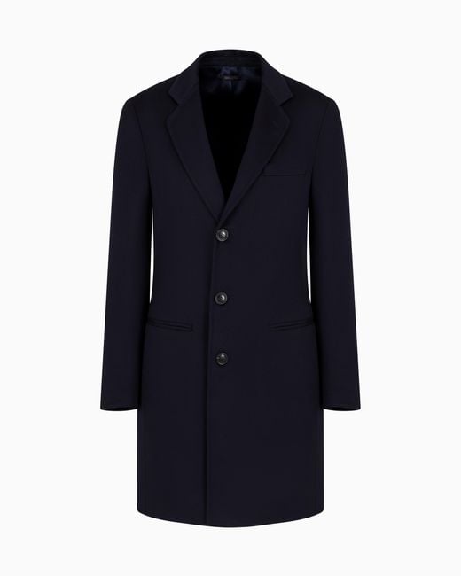 Giorgio Armani Mantel Aus Doppellagigem Kaschmirstoff in Blue für Herren