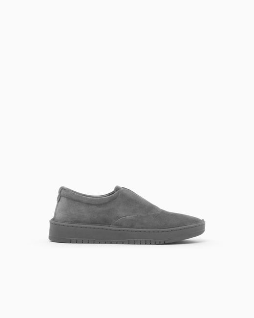 Giorgio Armani White Suede Slip-Ons for men