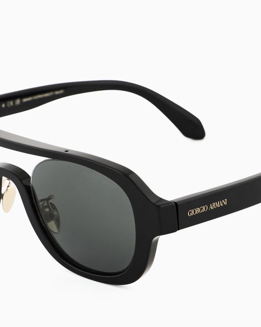 Giorgio Armani Black Irregular-Shaped Sunglasses for men