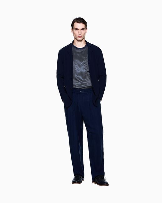 Giorgio Armani Blue Single-Breasted Jacket for men