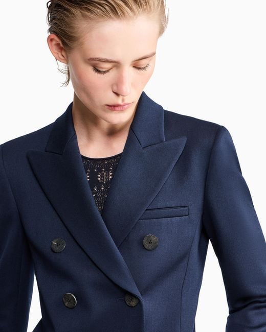 Giorgio Armani Blue Double-Breasted Blazer