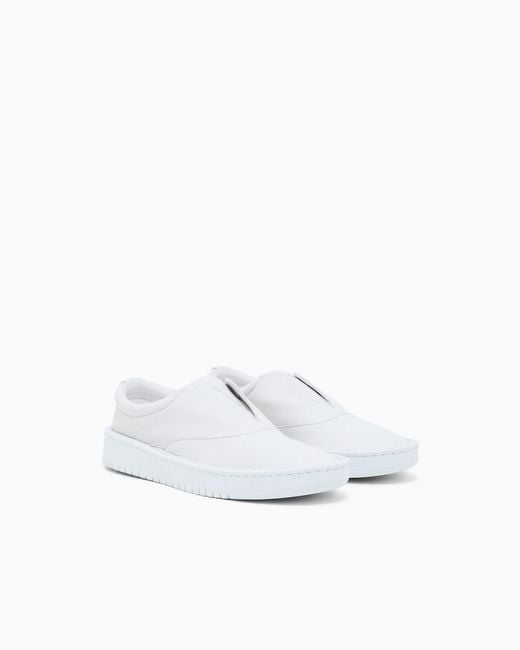 Giorgio Armani White Deerskin Slip-Ons for men