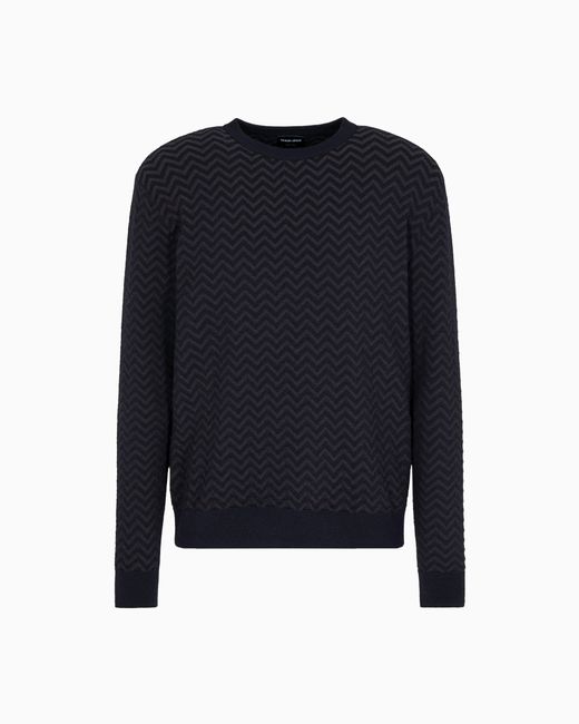 Maglia Girocollo di Giorgio Armani in Blue da Uomo