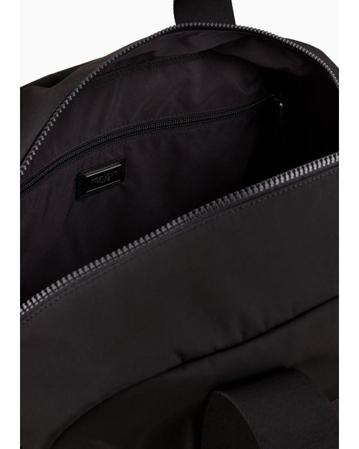 Giorgio Armani Black Small Duffel Bag In Nylon Armani Sustainability Values for men