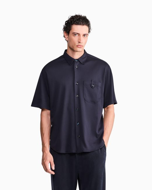 Giorgio Armani Blue Shirt Oversized for men