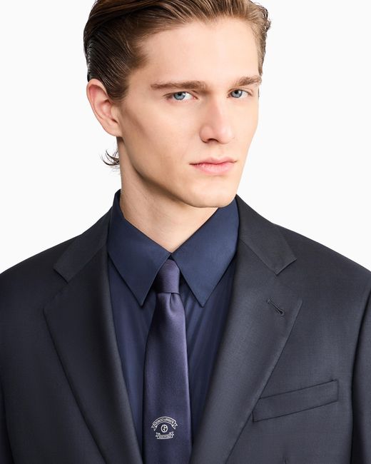 Giorgio Armani Blue Cotton-Poplin Shirt for men