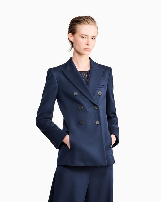 Giorgio Armani Blue Double-Breasted Blazer