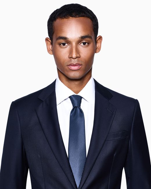 Giorgio Armani Blue Printed Silk Tie for men
