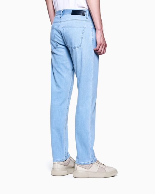 Giorgio Armani Blue Five-Pocket, Regular-Fit, Stretch Cotton-Denim Trousers for men