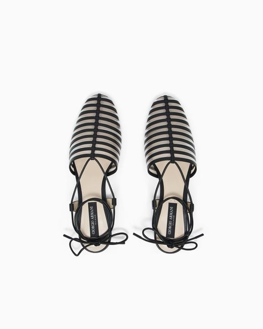 Giorgio Armani White Leather Sandals