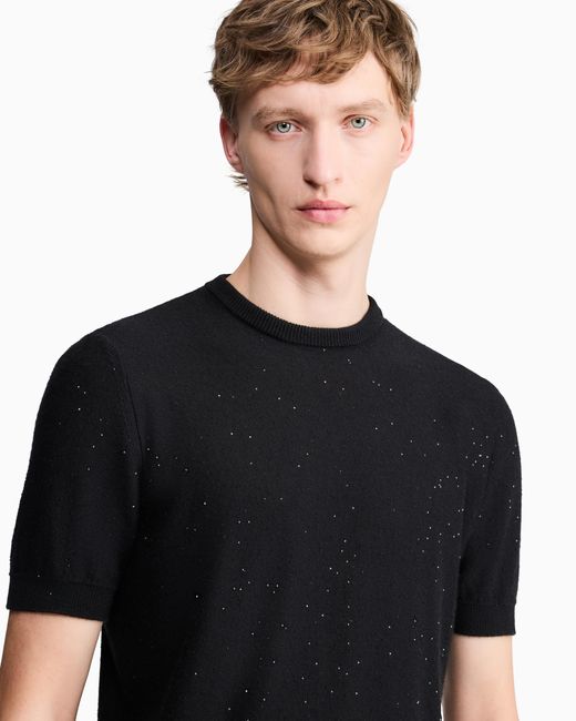 Giorgio Armani Black Oversized Sweater Giorgio's Cashmere And Silk Reverse Stitch for men