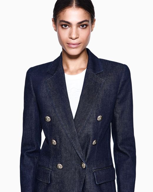 Giorgio Armani Blue Denim Collection Double-Breasted Jacket