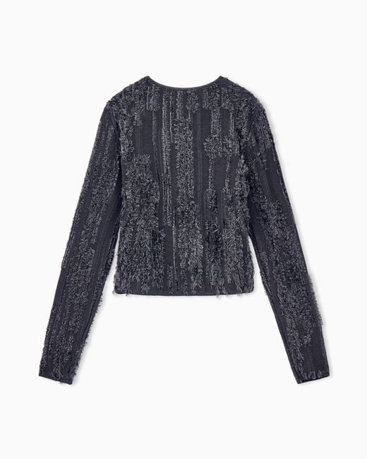 Giorgio Armani Blue Sweater Slim-Fit Crew Neck