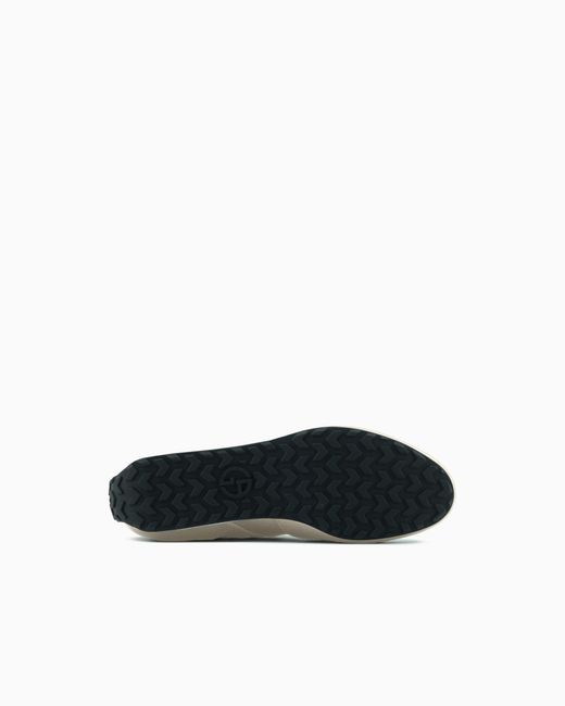 Giorgio Armani White Lamé Leather Sneakers