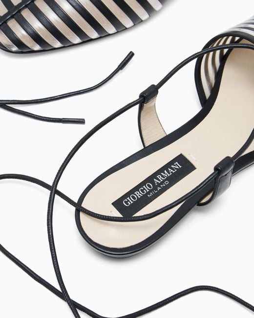 Giorgio Armani White Leather Sandals