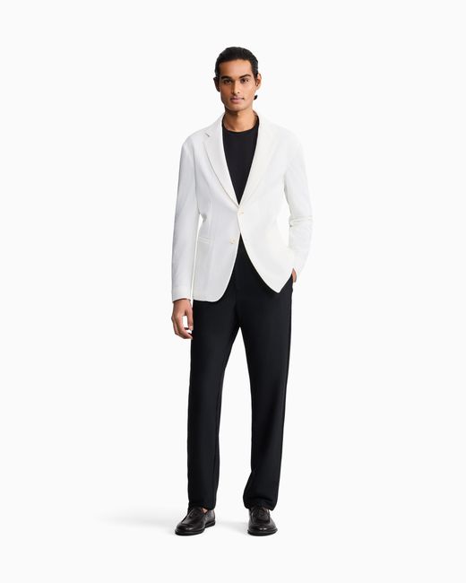 Giorgio Armani White Single-Breasted Jacket for men