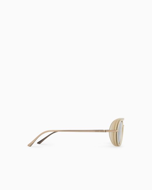 Giorgio Armani Blue Oval Sunglasses for men