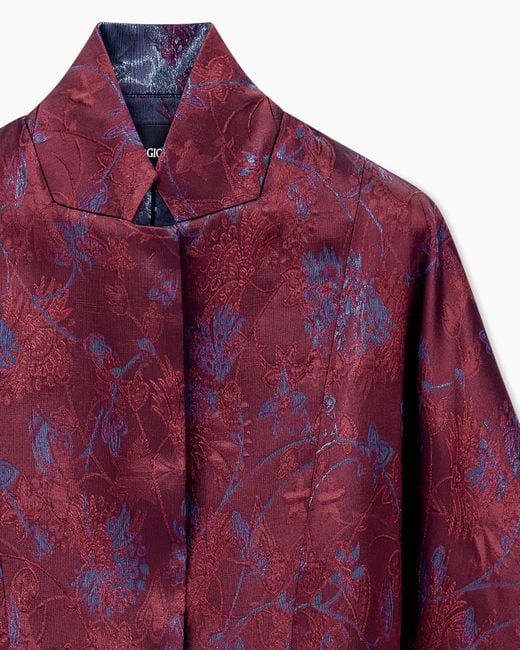 Giorgio Armani Purple Blazer Slim-Fit Cropped