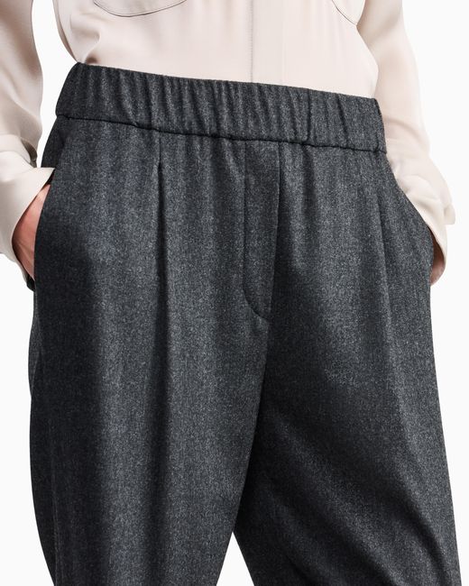 Giorgio Armani Gray Regular Fit Pull-On Trousers
